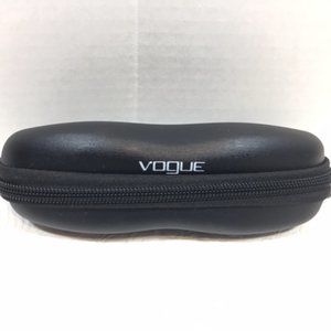 Vogue Black Eyeglasses Hard Zipper Zip Around Case
